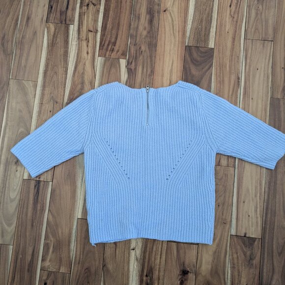 Light blue cropped fitted sweater - Picture 4 of 4